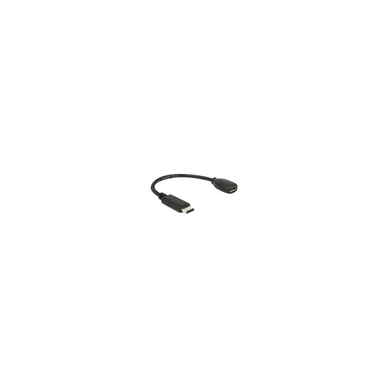 Delock - USB adaptér - USB-C (M) do Micro USB typ B (F) - USB 3.1 - 15 cm - černá