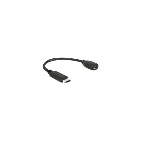 Delock - USB adaptér - USB-C (M) do Micro USB typ B (F) - USB 3.1 - 15 cm - černá