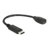 Delock - USB adaptér - USB-C (M) do Micro USB typ B (F) - USB 3.1 - 15 cm - černá