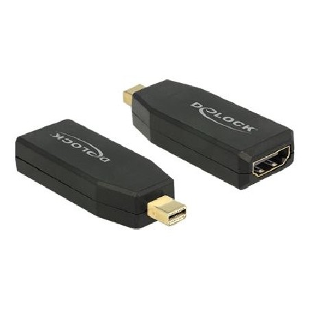 Delock - Video adaptér - Mini DisplayPort s piny (male) do HDMI se zdířkami (female) - černá - podporuje 4K