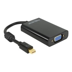 Delock Adapter mini Displayport 1.1 male VGA female + Audio + Power - Nástroj pro převod videa - DisplayPort - VGA - černá