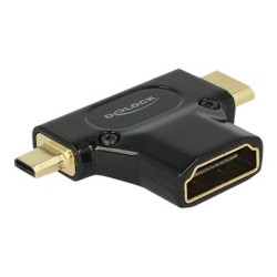 Delock Adapter High Speed HDMI with Ethernet - HDMI-A female HDMI Mini-C male + Micro-D male - HDMI adaptér - 19 pin mini HDMI