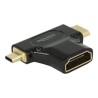 Delock Adapter High Speed HDMI with Ethernet - HDMI-A female HDMI Mini-C male + Micro-D male - HDMI adaptér - 19 pin mini HDMI