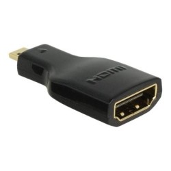 Delock - HDMI adaptér - 19 pin micro HDMI Type D s piny (male) do HDMI se zdířkami (female) - černá - podporuje 4K