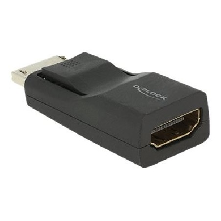 Delock - Video adaptér - DisplayPort s piny (male) do HDMI se zdířkami (female) - odstíněný - černá - podporuje 4K