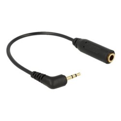 Delock - Audio adaptér - stereo mikro jack se zdířkami (female) do mini-phone stereo 3.5 mm s piny (male) - 17 cm - černá