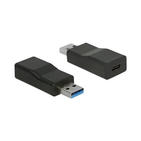 Delock - USB adaptér - USB typ A (M) do USB-C (F) - USB 3.1 Gen 2 - 1 A - aktivní - černá