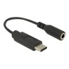 Delock - Audio adaptér - USB-C (M) do mini-phone stereo 3.5 mm (F) - USB 2.0 - 14 cm - černá