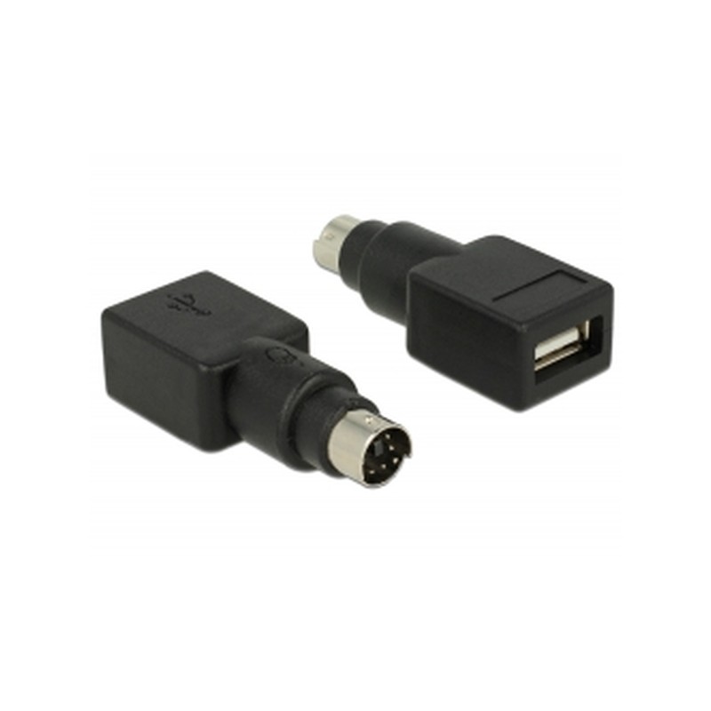 Delock - Adaptér klávesnice / myši - PS/2 (M) do USB (F) - černá