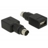 Delock - Adaptér klávesnice / myši - PS/2 (M) do USB (F) - černá