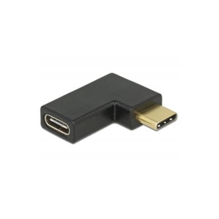 Delock - USB adaptér - USB-C (M) do USB-C (F) levý úhel - USB 3.1 Gen 2 - černá