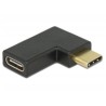Delock - USB adaptér - USB-C (M) do USB-C (F) levý úhel - USB 3.1 Gen 2 - černá