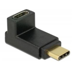Delock - USB adaptér - 24 pin USB-C (M) do 24 pin USB-C (F) zahnutý nahoru - USB 3.1 Gen 2 - černá