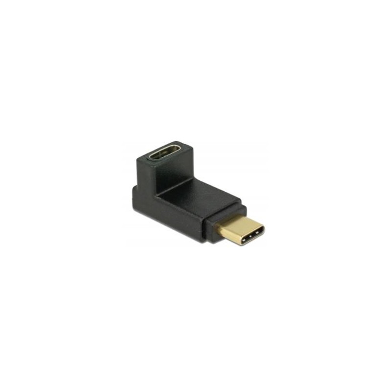 Delock - USB adaptér - 24 pin USB-C (M) do 24 pin USB-C (F) zahnutý nahoru - USB 3.1 Gen 2 - černá