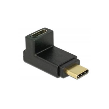 Delock - USB adaptér - 24 pin USB-C (M) do 24 pin USB-C (F) zahnutý nahoru - USB 3.1 Gen 2 - černá