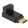 Delock - USB adaptér - 24 pin USB-C (M) do 24 pin USB-C (F) zahnutý nahoru - USB 3.1 Gen 2 - černá