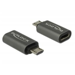 Delock - USB adaptér - 24 pin USB-C (F) do Micro USB typ B (M) - USB 3.1 Gen 1 - 2.8 cm - antracitová