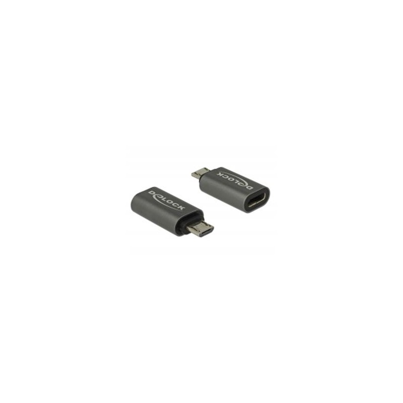 Delock - USB adaptér - 24 pin USB-C (F) do Micro USB typ B (M) - USB 3.1 Gen 1 - 2.8 cm - antracitová