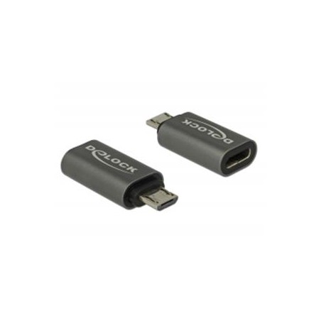 Delock - USB adaptér - 24 pin USB-C (F) do Micro USB typ B (M) - USB 3.1 Gen 1 - 2.8 cm - antracitová