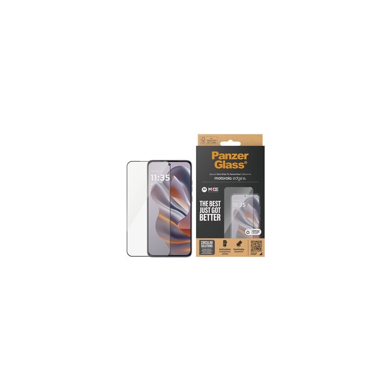 PanzerGlass - Ochrana obrazovky pro mobilní telefon - ultra široký tvar - sklo - barva rámu cerná - pro Motorola Edge 50 Neo