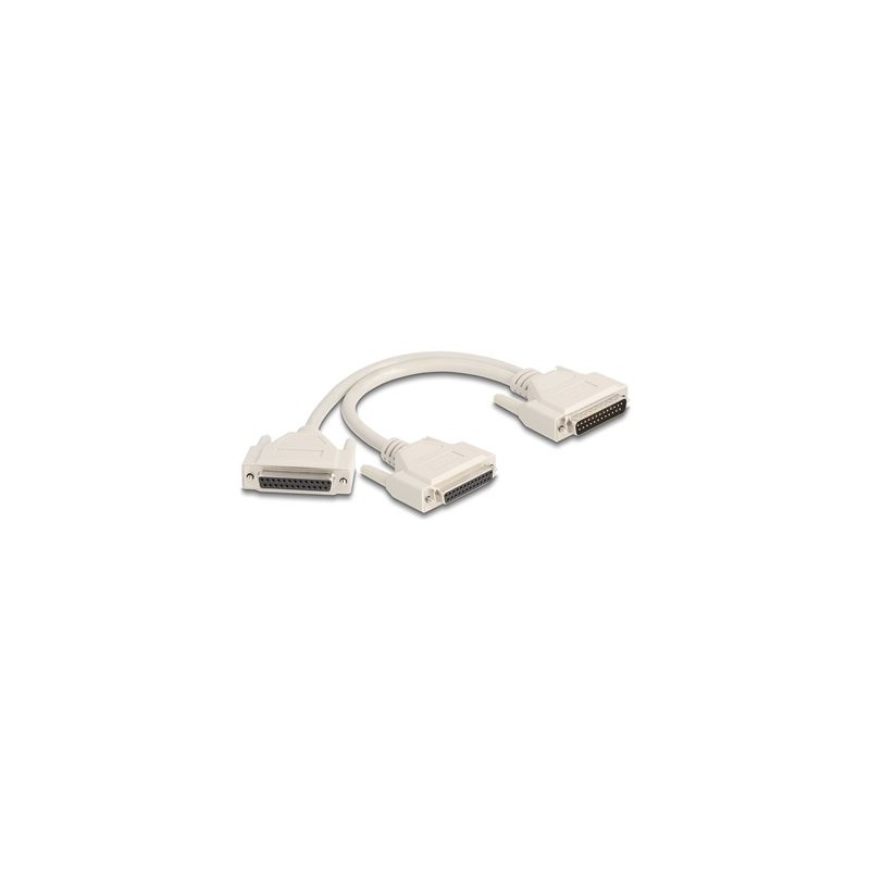 Delock - Serial splitter - DB-25 (M) do DB-25 (F) - 30 cm - krídlové šrouby - béžová