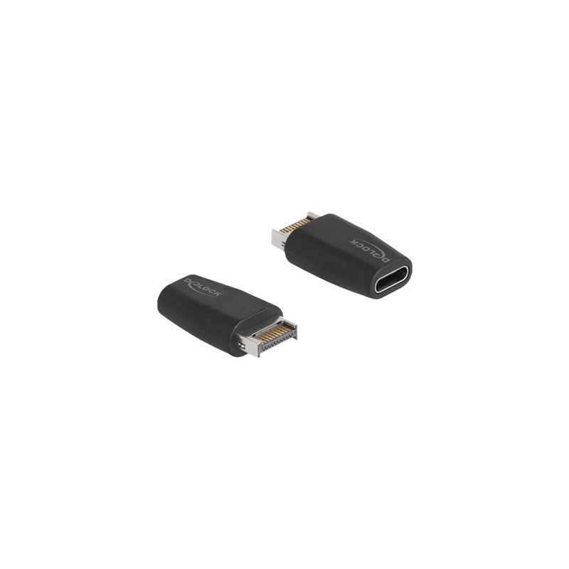 Delock - USB adaptér - 20 pin Key A (M) do 24 pin USB-C (F) - USB 3.2 Gen 2 - černá
