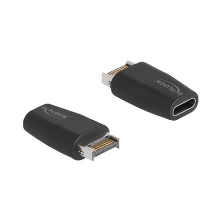 Delock - USB adaptér - 20 pin Key A (M) do 24 pin USB-C (F) - USB 3.2 Gen 2 - černá