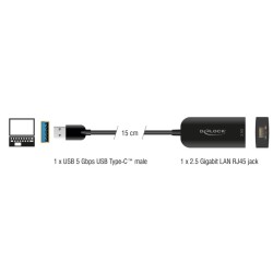 Delock - Sítový adaptér - USB 3.0 - 2.5GBase-T - cerná 66045
