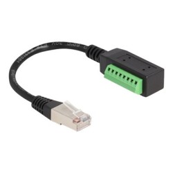 Delock - Síťový kabel - RJ-45 (M) do 8 kolíková svorkovnice - 21.5 cm - UTP - CAT 5e - černá/zelená