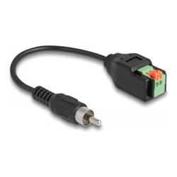 Delock - Audio adaptér - svorkovnice se 2 piny do RCA s piny (male) - 15 cm - cerná