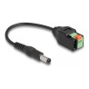 Delock - Adaptér napájení - svorkovnice se 2 piny do DC jack 5,5 x 2,1 mm (M) - 15 cm - cerná