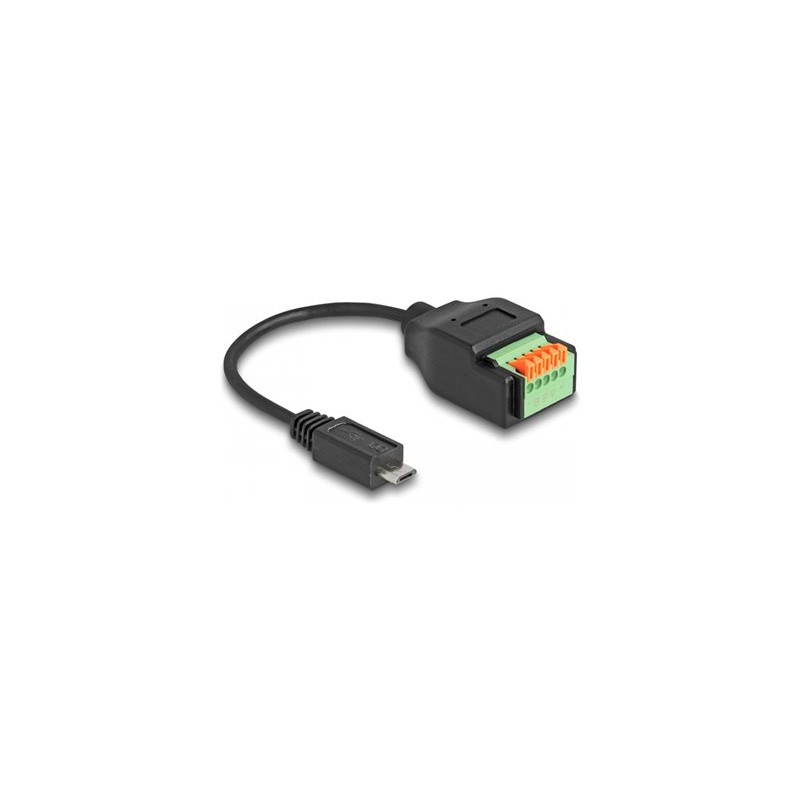 Delock - USB adaptér - terminál s 5 piny do Micro USB typ B (M) - USB 2.0 - 15 cm - cerná
