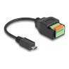 Delock - USB adaptér - terminál s 5 piny do Micro USB typ B (M) - USB 2.0 - 15 cm - cerná