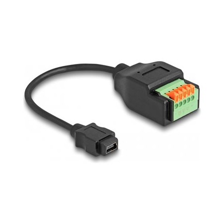 Delock - USB adaptér - terminál s 5 piny do mini-USB Type B (F) - USB 2.0 - 15 cm - cerná