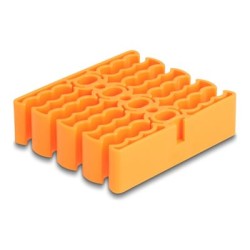 Delock - Kabelový organizér - s 24 kabelovými vstupy - oranžová