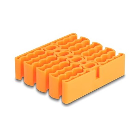 Delock - Kabelový organizér - s 24 kabelovými vstupy - oranžová