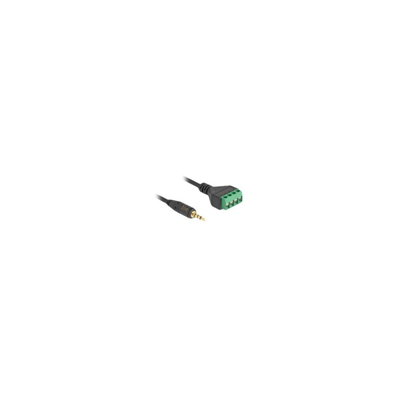 Delock - Audio adaptér - mini jack s piny (male) do blok svorkovnice se 4 kolíky - 20 cm - cerná