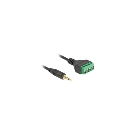 Delock - Audio adaptér - mini jack s piny (male) do blok svorkovnice se 4 kolíky - 20 cm - cerná