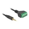 Delock - Audio adaptér - mini jack s piny (male) do blok svorkovnice se 4 kolíky - 20 cm - cerná