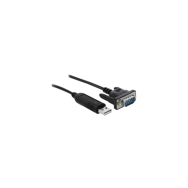 Delock - Sériový kabel - USB (M) do DB-9 (M) - 1.8 m - křídlové šrouby - černá