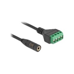 Delock - Audio adaptér - mini jack (F) do blok svorkovnice se 4 kolíky - 20 cm - roztec 2,54 mm - cerná