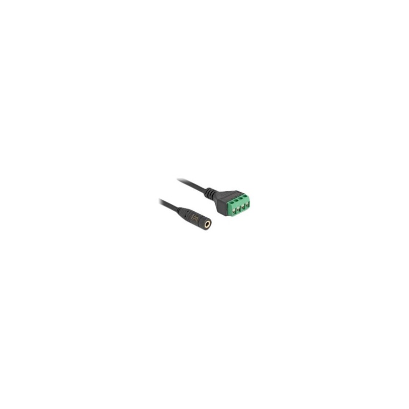 Delock - Audio adaptér - mini jack (F) do blok svorkovnice se 4 kolíky - 20 cm - roztec 2,54 mm - cerná