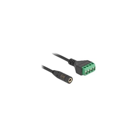 Delock - Audio adaptér - mini jack (F) do blok svorkovnice se 4 kolíky - 20 cm - roztec 2,54 mm - cerná