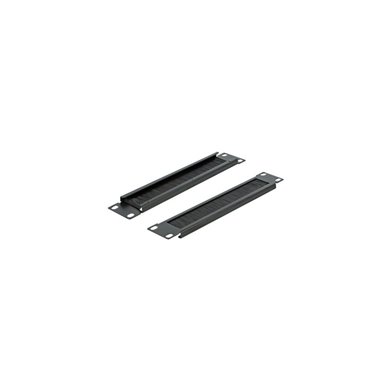 Delock Cable Management Brush Strip - Kartácový proužek na regál - cerná - 1U - 10"