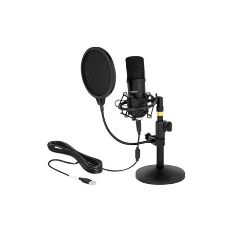 Delock Professional USB Condenser Microphone Set for Podcasting and Gaming - Mikrofon - USB - černá