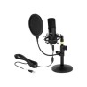Delock Professional USB Condenser Microphone Set for Podcasting and Gaming - Mikrofon - USB - černá