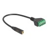 Delock - Audio adaptér - 2,5 mm 4pinový stereo jack se zdírkami (female) do blok svorkovnice se 4 kolíky - 20 cm - cerná