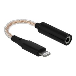 Delock - Adaptér Lightning/jack sluchátek - Lightning s piny (male) do mini-phone stereo 3.5 mm se zdířkami (female) - 10.5 cm