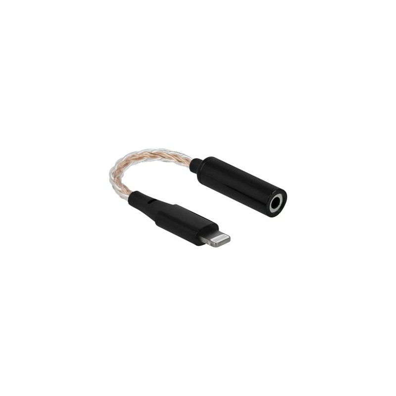 Delock - Adaptér Lightning/jack sluchátek - Lightning s piny (male) do mini-phone stereo 3.5 mm se zdířkami (female) - 10.5 cm