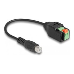 Delock - Audio adaptér - svorkovnice se 2 piny do RCA se zdírkami (female) - 15 cm - cerná